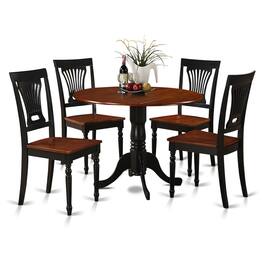 East West Furniture - 5 Pc small Kitchen Table and Chairs set-Table and 4 dinette Chairs - Black & Cherry