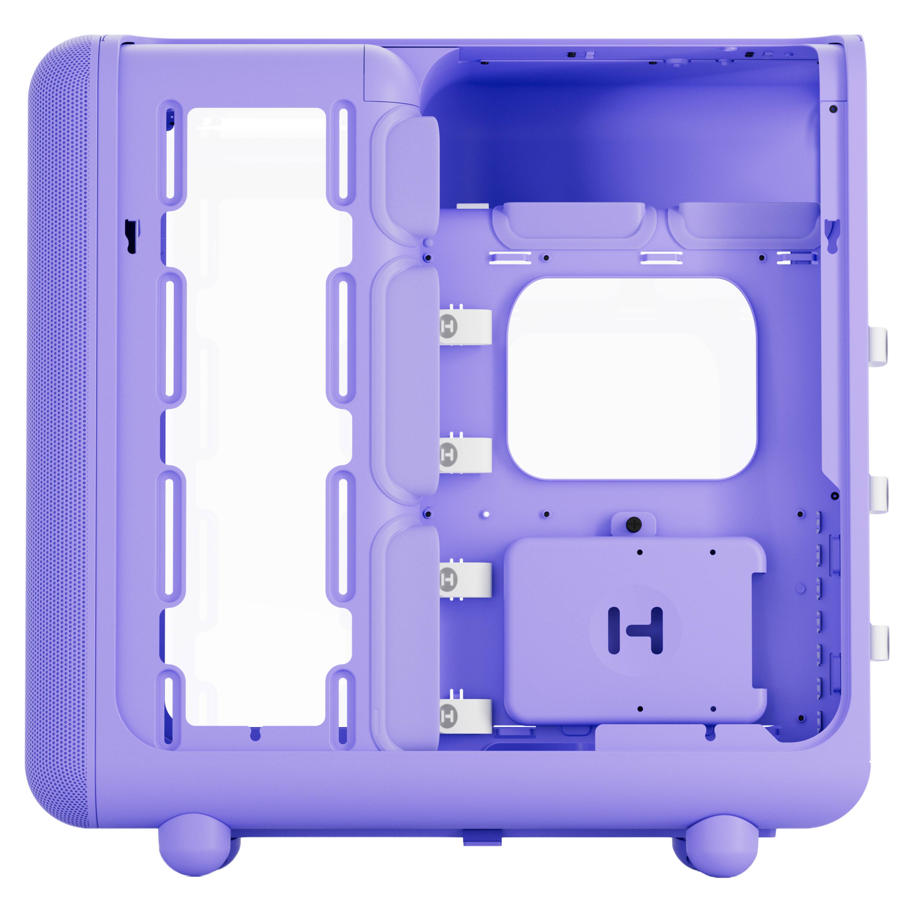 Left. HYTE - HYTE X50 Modern Performance ATX Mid-Tower PC Gaming Case - Taro Milk.