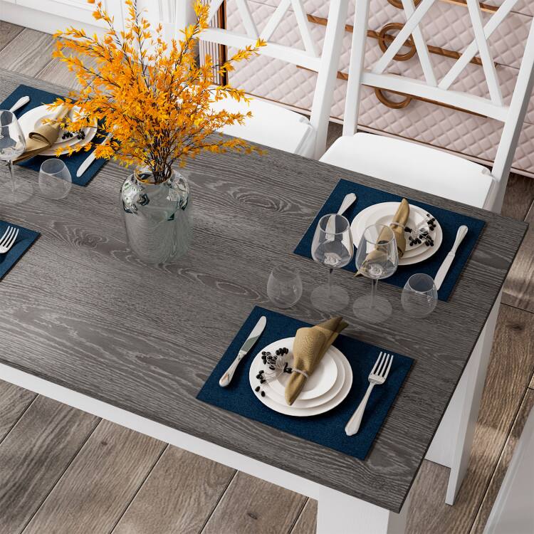 Back. SlickBlue - Dining Table for Kitchen or Dining Room with Modern Design - Dark Grey.