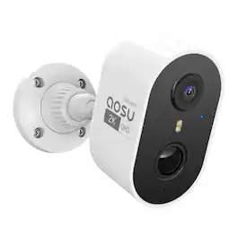 AOSU - C6L2BA11 2K QHD 3.0-MP Wi-Fi Outdoor AI-Smart Security Camera, Battery Powered, with PIR Motion Detection - White
