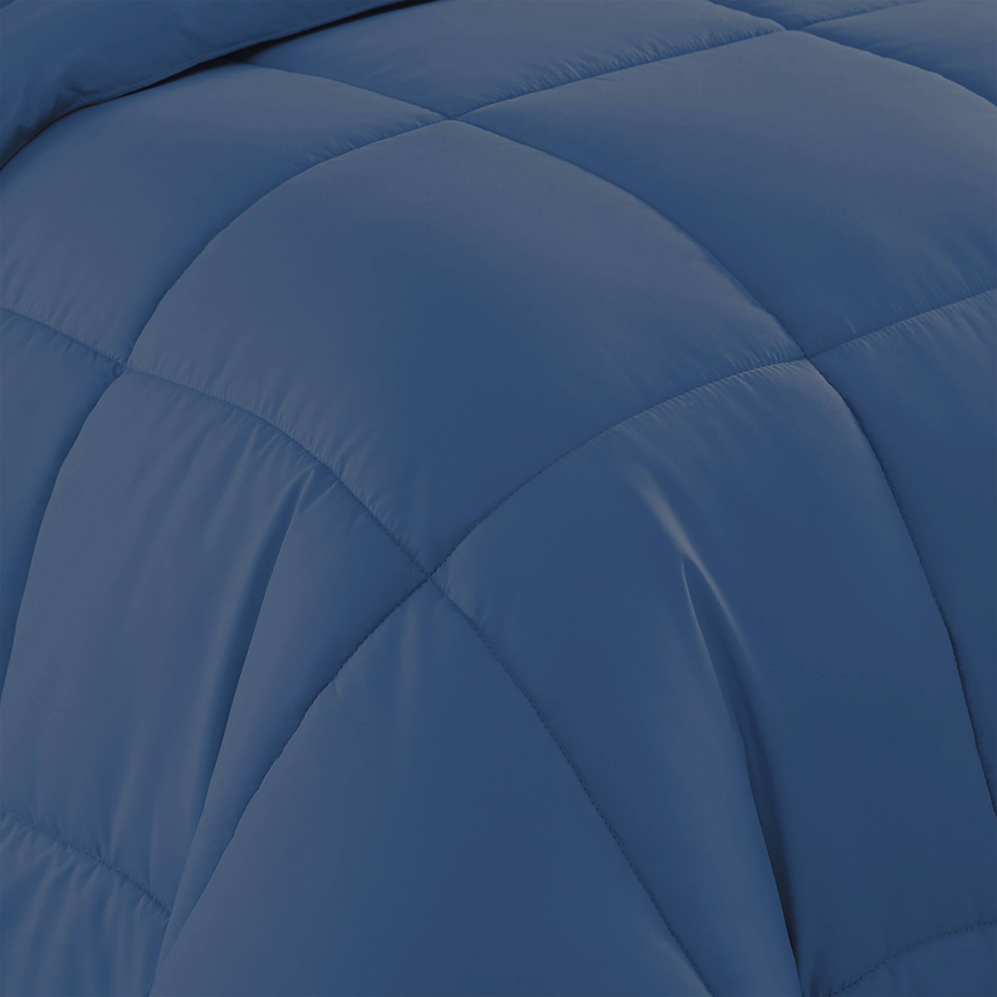 Angle. Sweet Home Collection - Down Alternative Reversible All Season Solid Comforter, Queen - Denim.
