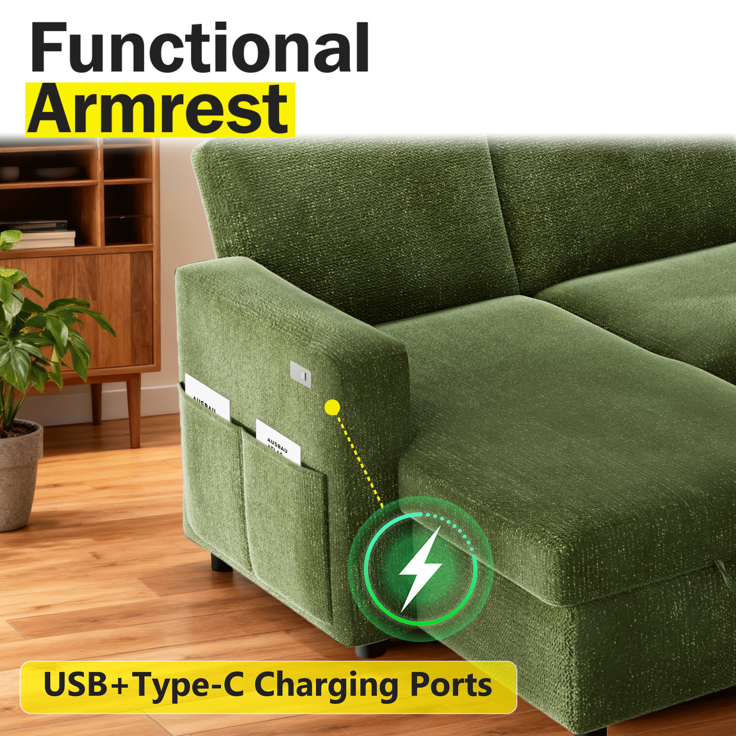 Functional Armrest

USB+Type-C Charging Ports