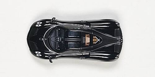 Alt View 3. Autoart - Pagani Huayra Black with Silver Stripes 1/43 Diecast Model Car by Autoart.