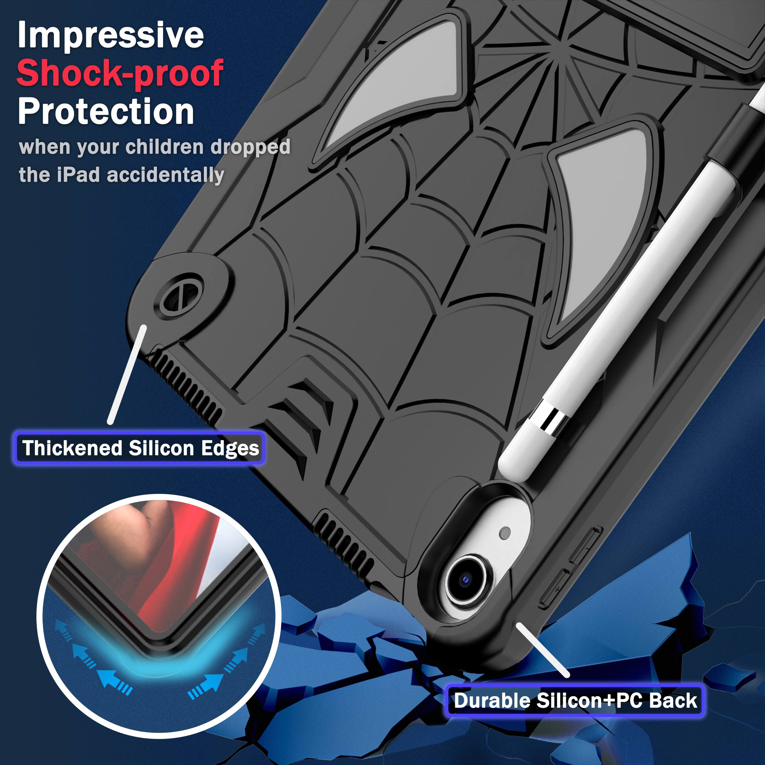 Impressive Shock-proof Protection when your children dropped the iPad accidentally

Thickened Silicon Edges

Durable Silicon+PC Back
