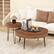 Angle. Costway - Farmhouse Round CoffeeTable Set of 2 End Table Natural Finish for Living Room Coffee - Coffee.