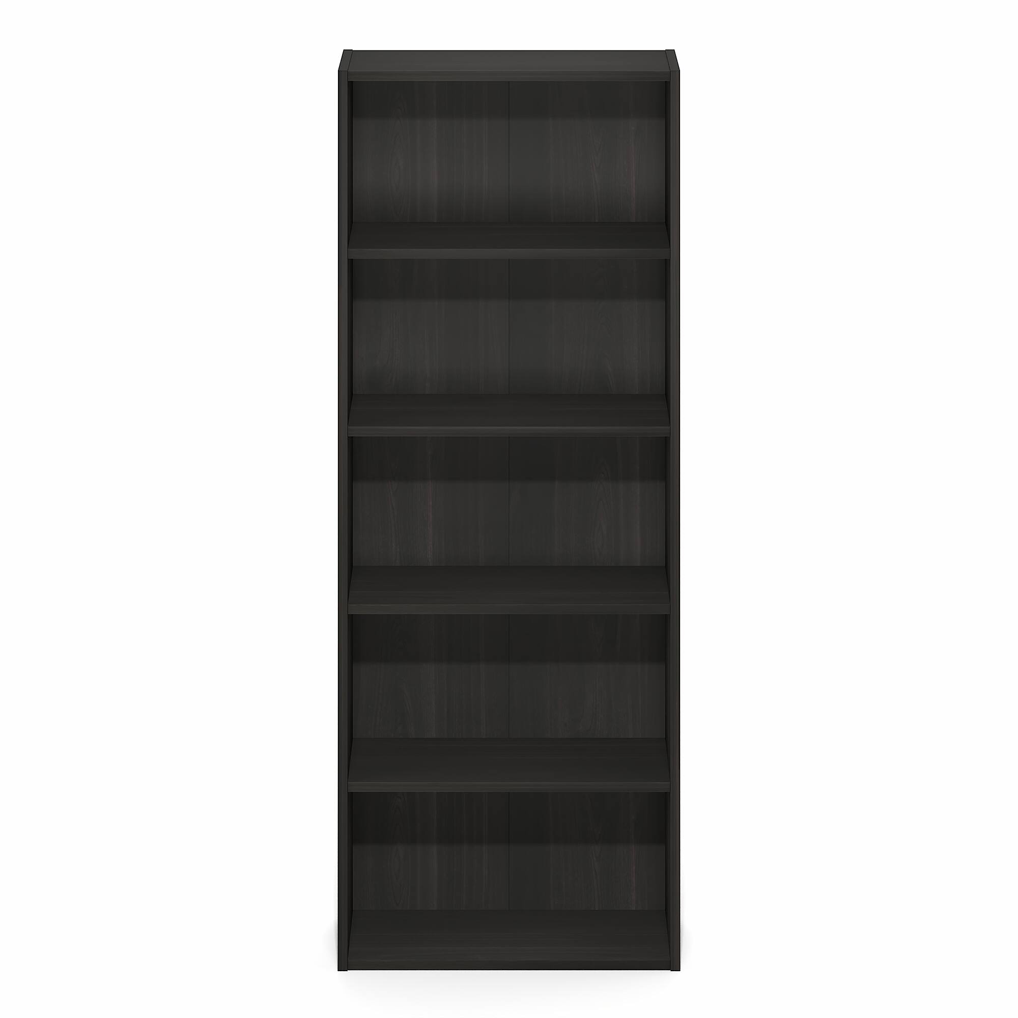 Alt View 5. Furinno - Basic 5-Tier Open Shelf Bookcase, Bookshelf, Storage Organizer, 7 x 17 x 44 - Espresso.