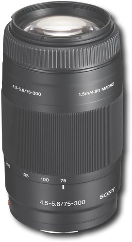  Sony - 75-300mm f/4.5-5.6 A-Mount Telephoto Zoom Lens - Black - Black