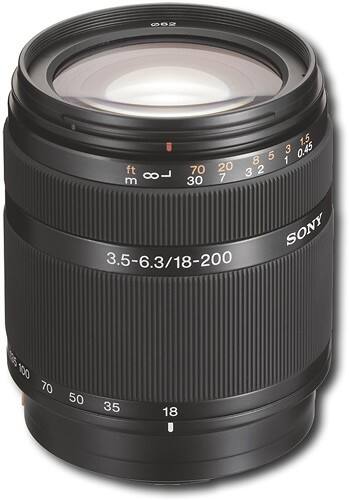 Front Standard. Sony - 18-200mm f/3.5-6.3 Digital Zoom Lens.