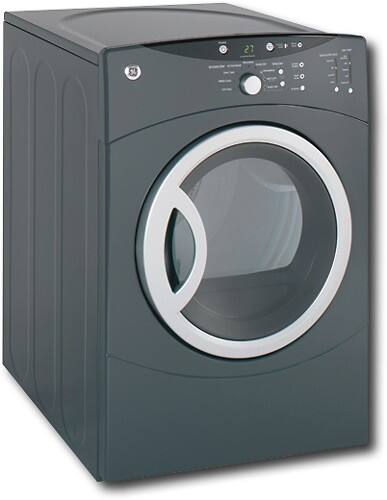 Angle Standard. GE - 7.0 Cu. Ft. 12-Cycle Super Capacity Electric Dryer - Granite Gray.