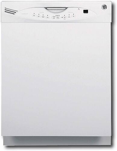 Front Standard. GE - 24" Tall Tub Built-In Dishwasher - White-on-White.