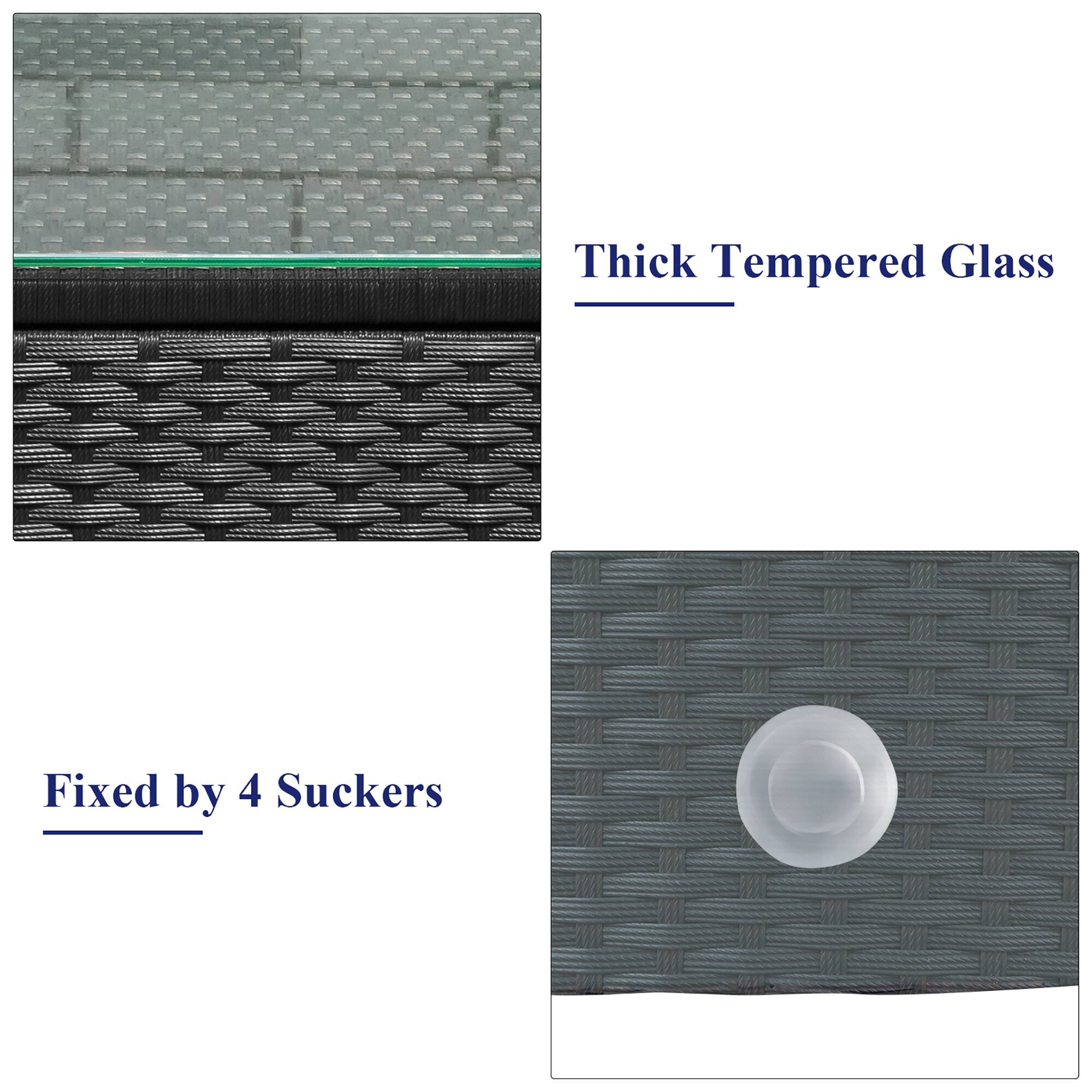 Thick Tempered Glass Fixed by 4 Suckers