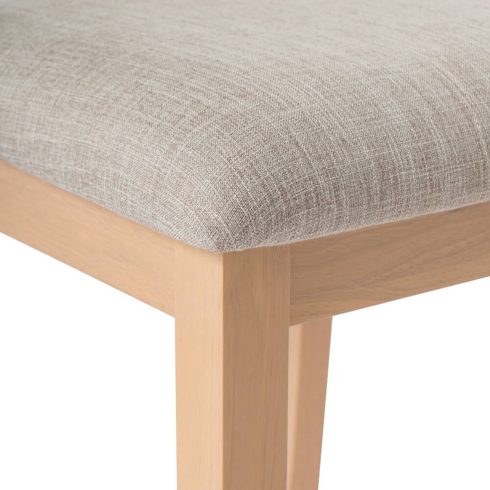 Alt View 8. Loheer - Loheer Dining Chairs Set of 2, Mid-Century Rubberwood Upholstered Chairs with High Backrest, Beige - Beige.