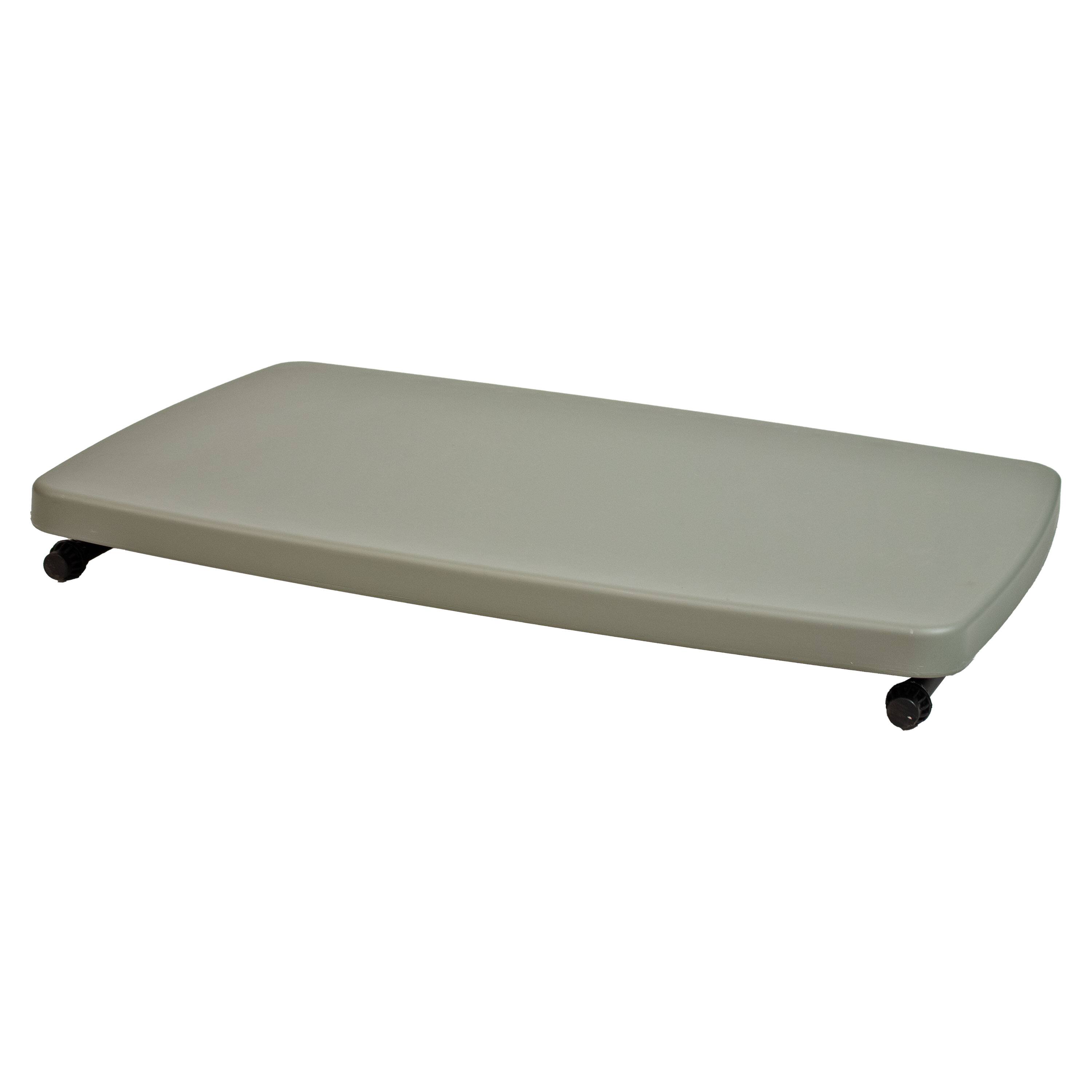 Alt View 8. Sunnydaze - Rectangular Plastic Top Adjustable Leg Patio Table - Gray.