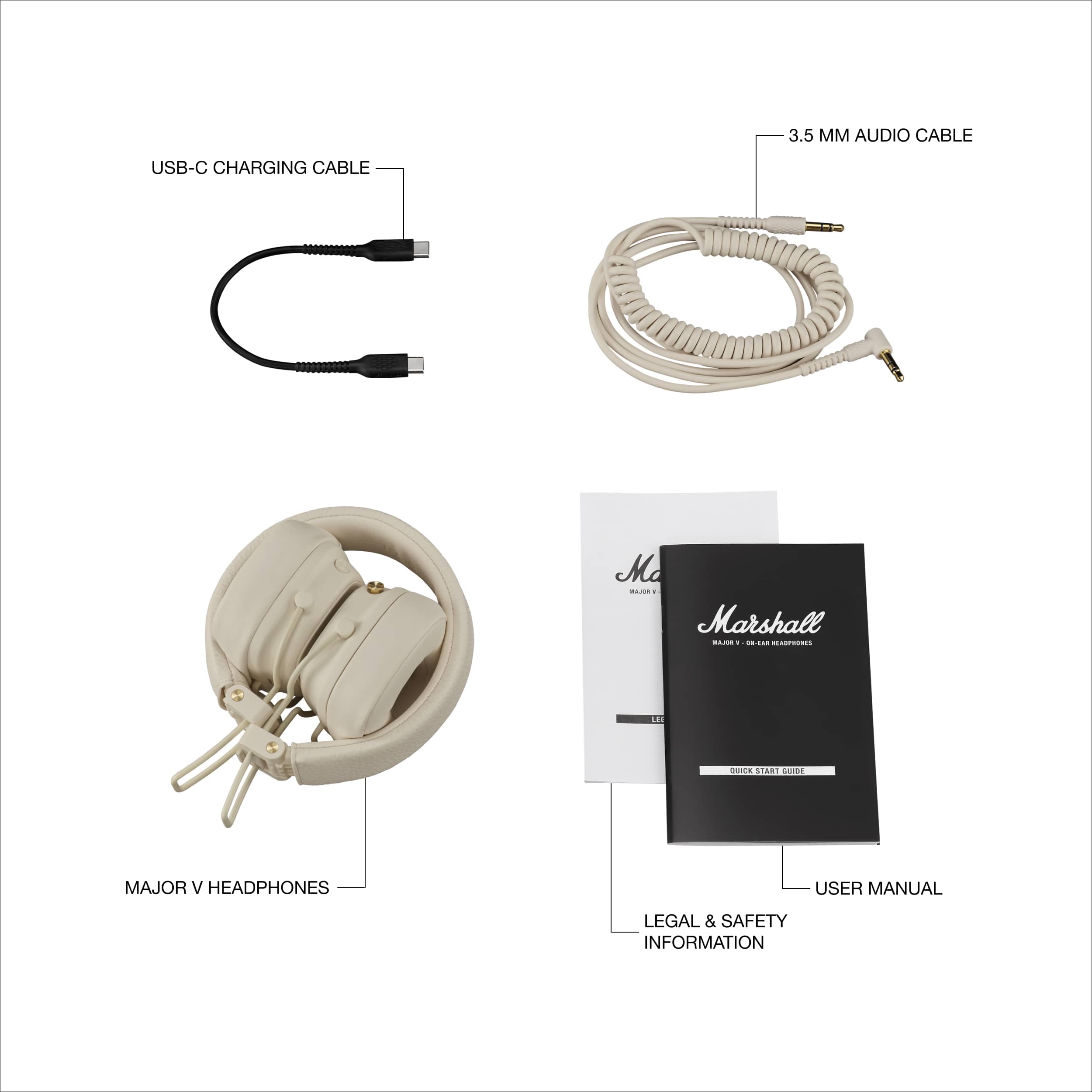 USB-C CHARGING CABLE 3.5 MM AUDIO CABLE 0 Marshall Major Headphones User Manual Legal & Safety Information