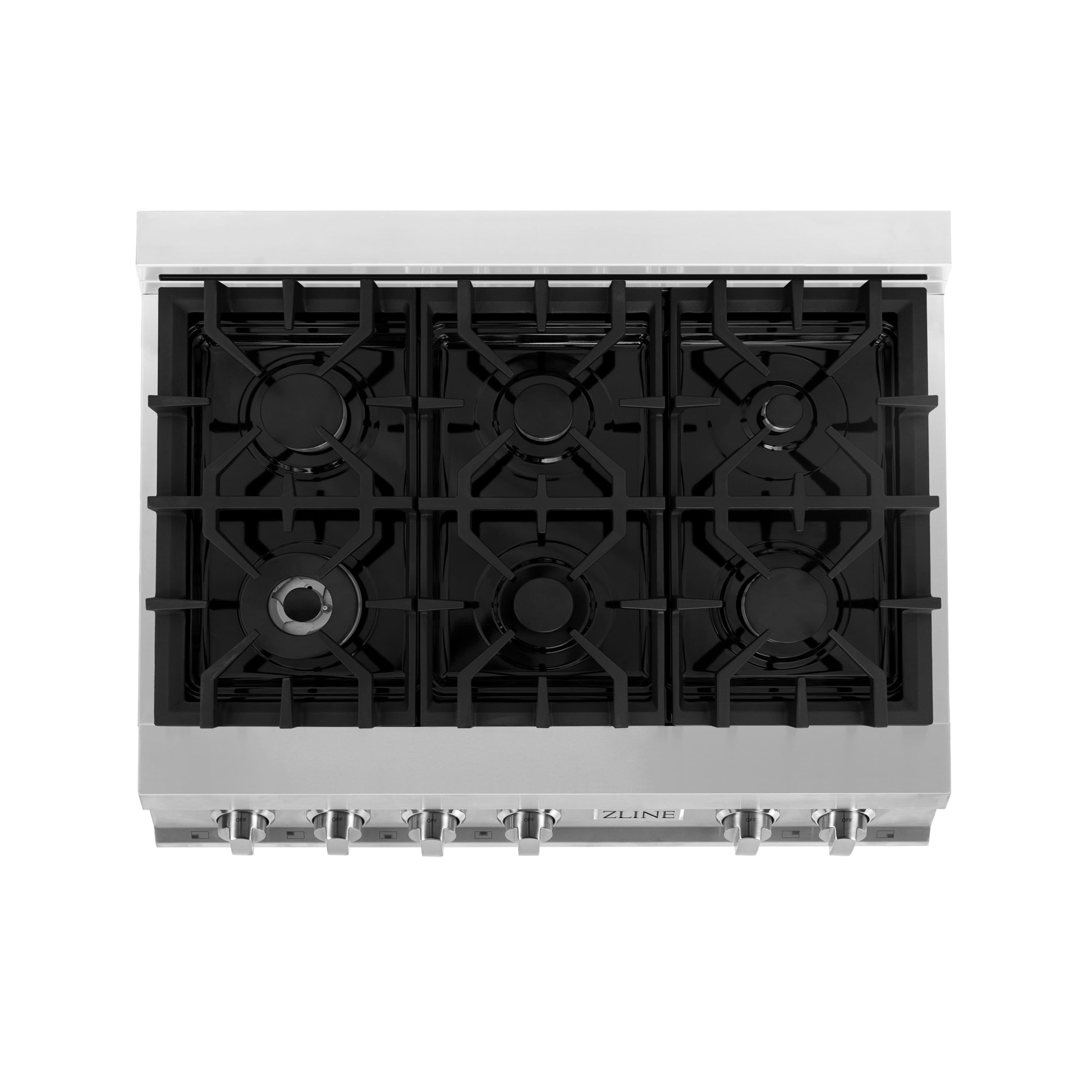 ZLINE Professional 36" Gas Cooktop with 6 Burners Black Stainless Steel