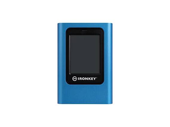 Front. Kingston - Kingston IronKey Vault Privacy 80 7680GB External SSD IKVP80ES/7680G - Blue.