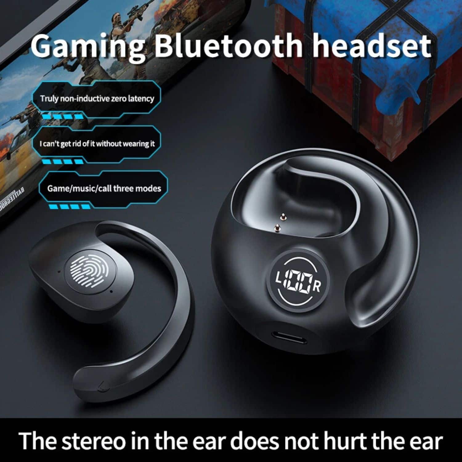 Gaming Bluetooth headset

- Truly non-inductive zero latency
- I can't get rid of it without wearing it
- Game/music/call three modes

The stereo in the ear does not hurt the ear