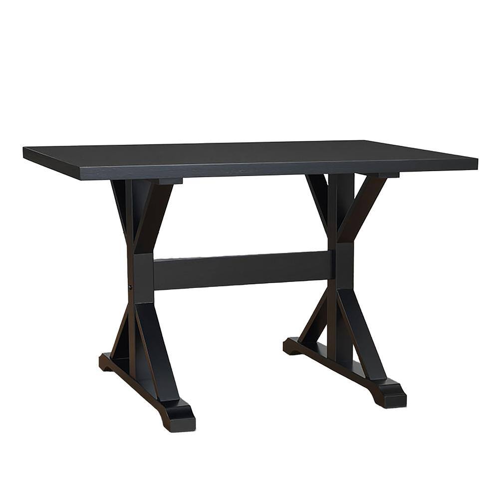 Front. Carolina Chair & Table - Florence Trestle Table - Antique Black - Black.