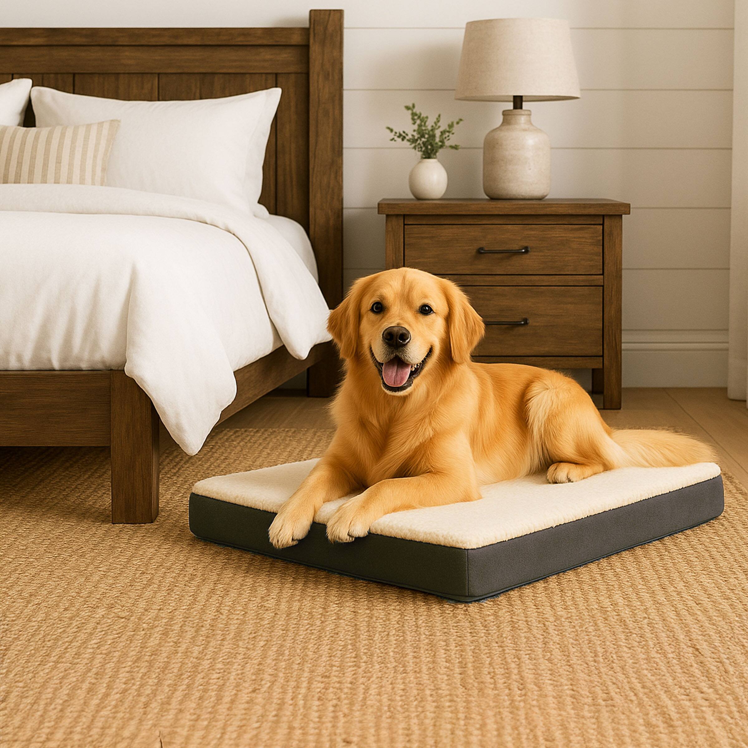 Alt View 7. PetMaker - Orthopedic Dog Bed - 2-Layer 36x27-Inch Memory Foam Pet Mattress with Machine-Washable Cover for Large Dogs up to 65lbs - Gray.