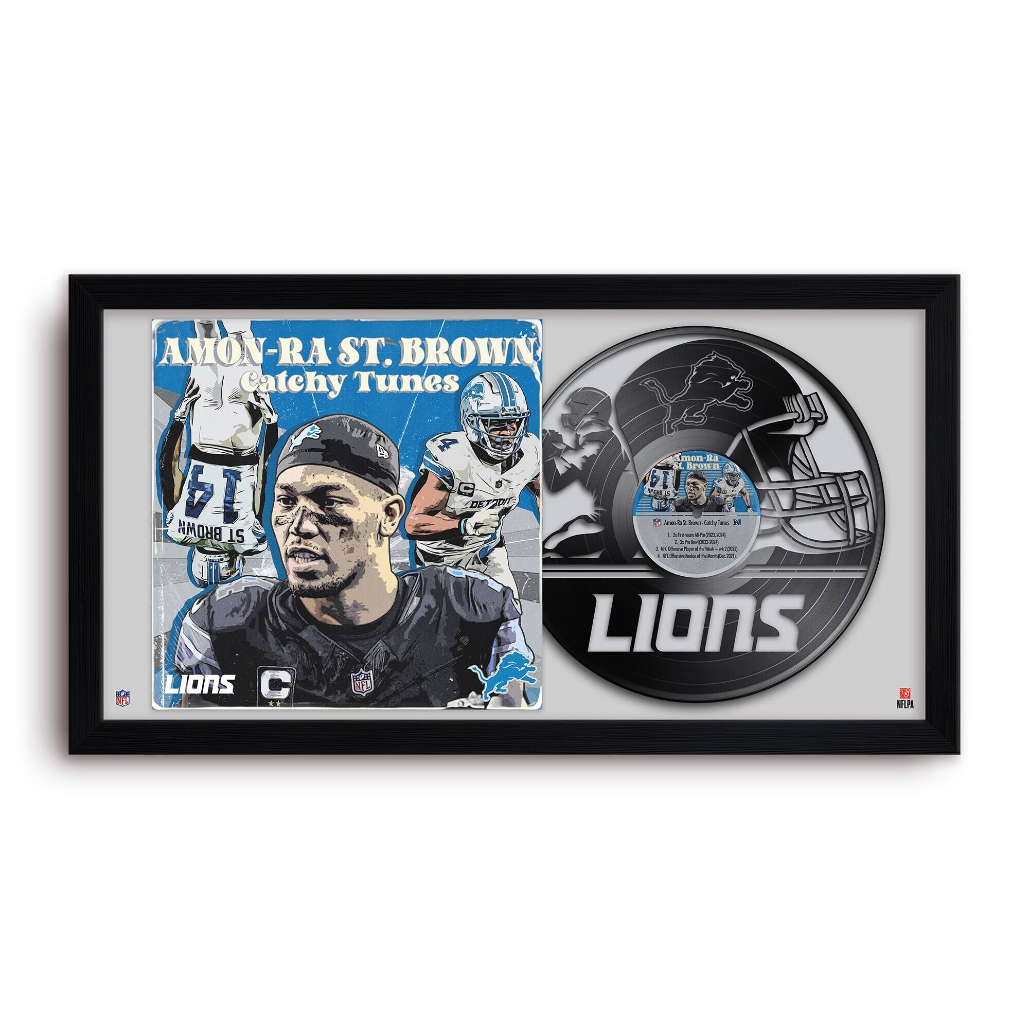Amon-Ra St. Brown Detroit Lions 14" x 26" Framed Art Vinyl Album Print
