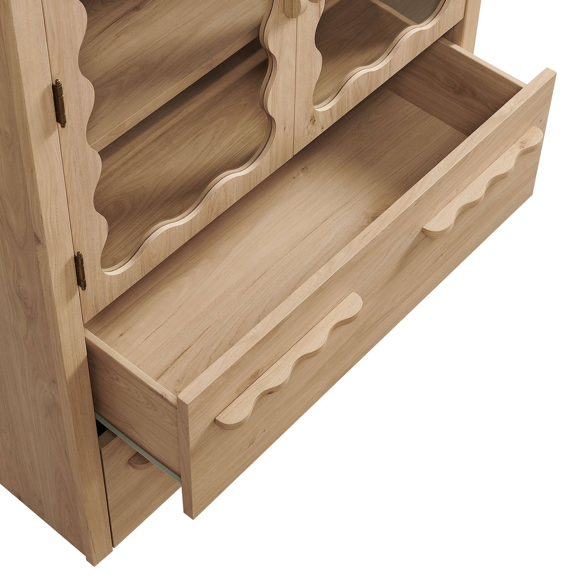 Alt View 8. Modway - Rory 76 Inch Arched Kitchen Pantry Cabinet by Modway - Light Oak.