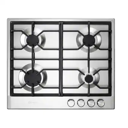 Front. Verona - Verona 24" Designer Gas Cooktop with 4 Sealed Burners in Stainless Steel - Stainless Steel.