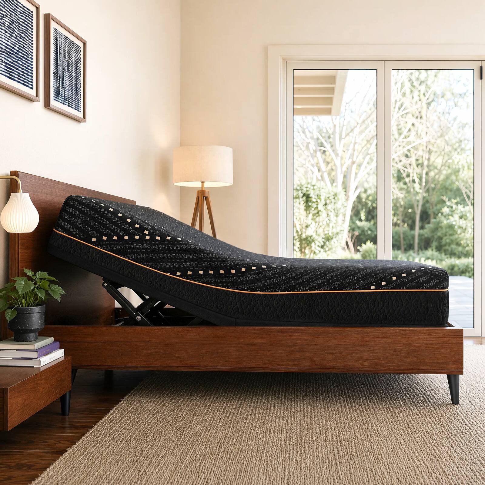 Left. ModernMate - 12" Cooling Gel Memory Foam Mattress Medium Firm Mattress with Ice-Tech Cover Mattress In a Box - Black.