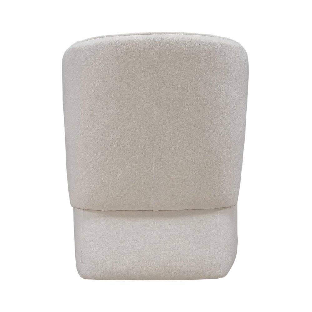 Left. Liberty Furniture Industries - Accent Dining Chair with Castors - Rounded Arm - Ivory Upholstry - White.