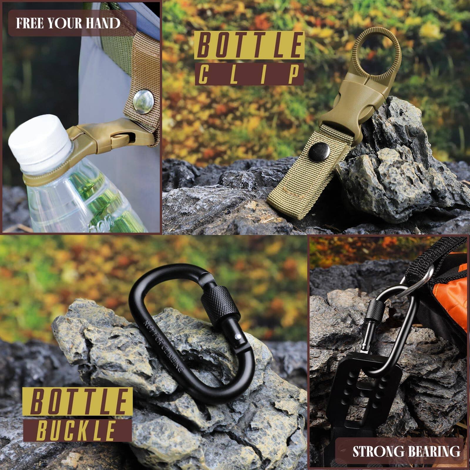 - FREE YOUR HAND
- BOTTLE CLIP
- BOTTLE BUCKLE
- STRONG BEARING