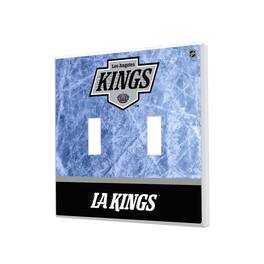 Keyscaper - Los Angeles Kings Wordmark Double Toggle Lightswitch Plate - Multicolor
