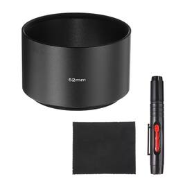 Unique Bargains - Lens Hood Shade, 52mm Long-focus Metal Camera Cap Shade with Cleaning Cloth & Pen - Black
