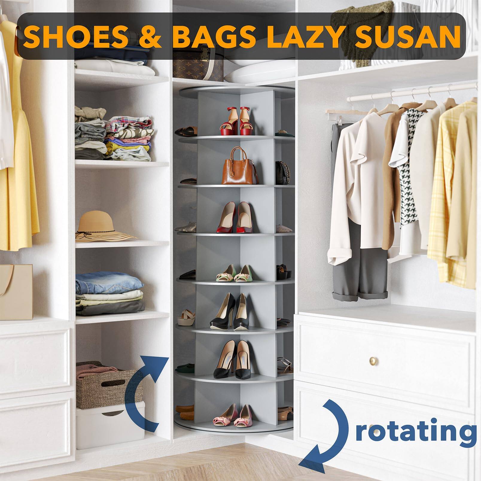 SHOES & BAGS LAZY SUSAN  
rotating