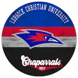 Jardine - Lubbock Christian Chaparral 20'' x 20'' Retro Logo Circle Sign - Blue