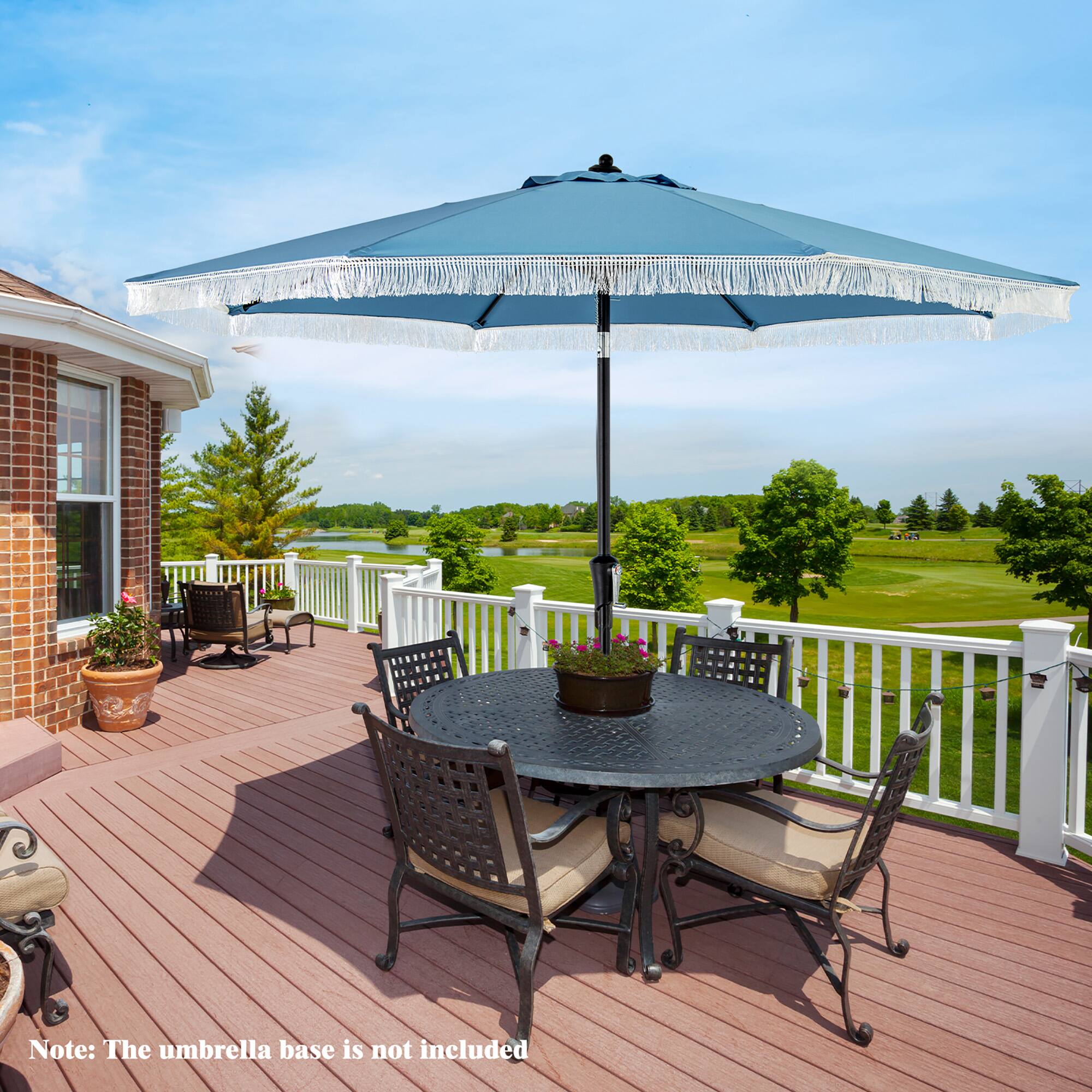 The umbrella base is not included.