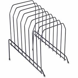 Lorell - Wire File Sorter/Holder 8 Divider Desktop Rubber Feet Powder Coated Wire - Black