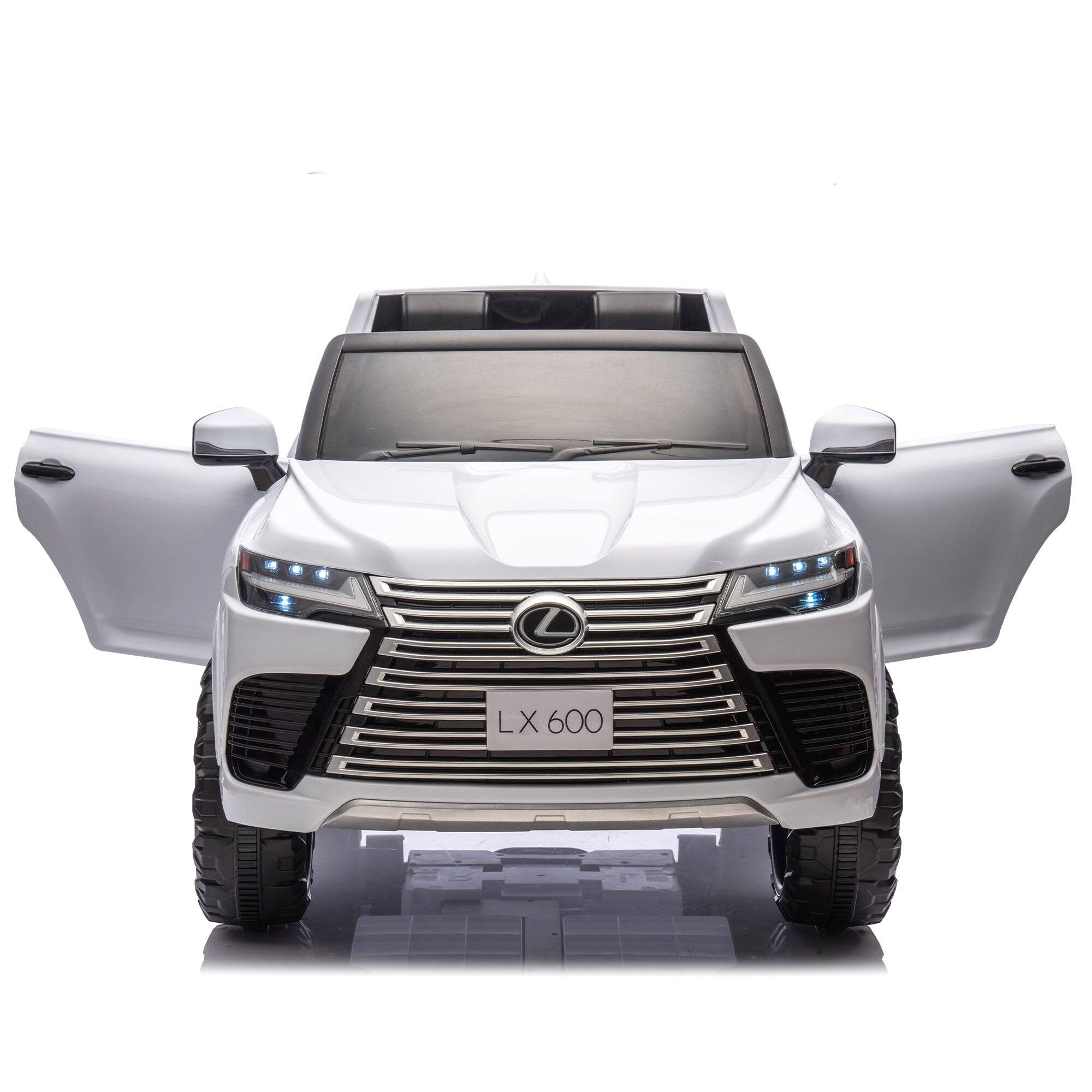 Alt View 10. BreeBe - Licensed LEXUS LX600 24V Two-Seater Kids Ride-On Car 2WD with Parents Control, Bluetooth, MP3, Music, Adjustable Speed - White.