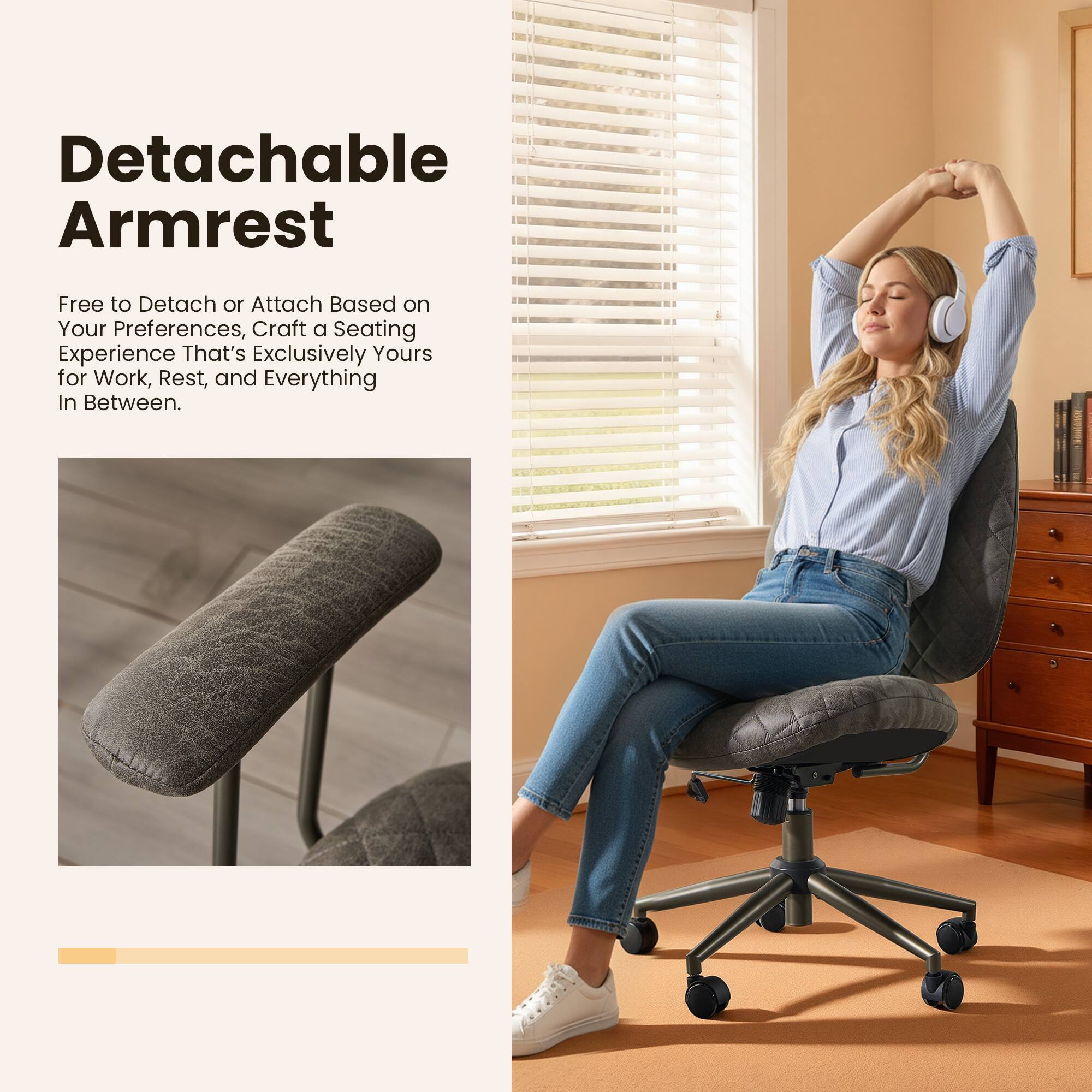Detachable Armrest

Free to Detach or Attach Based on Your Preferences, Craft a Seating Experience That's Exclusively Yours for Work, Rest, and Everything In Between.