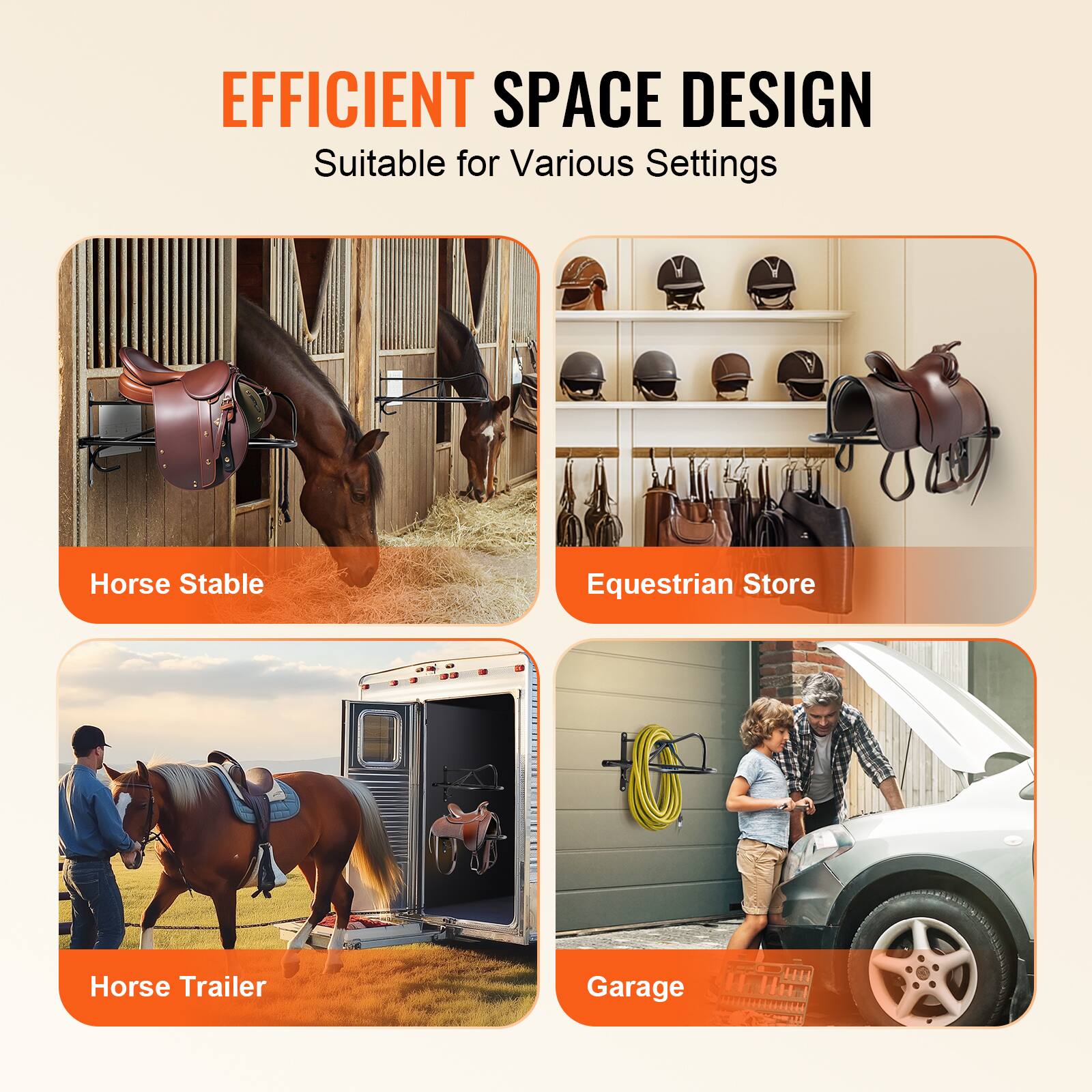 EFFICIENT SPACE DESIGN  
Suitable for Various Settings  

- Horse Stable  
- Equestrian Store  
- Horse Trailer  
- Garage