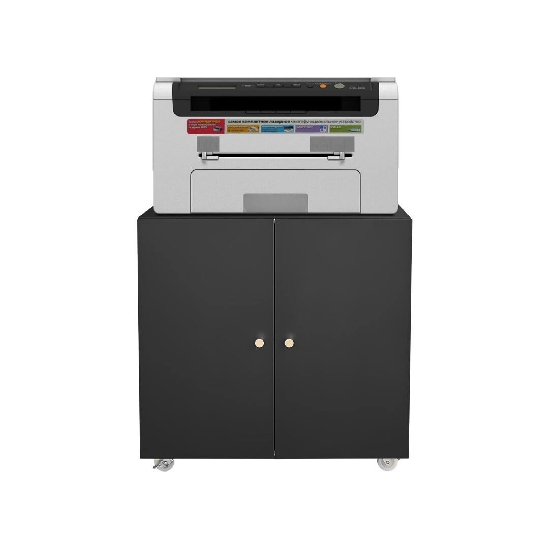 Left. GARVEE - Metal Printer Stand with Storage, Heavy Duty 3D Printer Cabinet on Wheels for Home Office - Black.