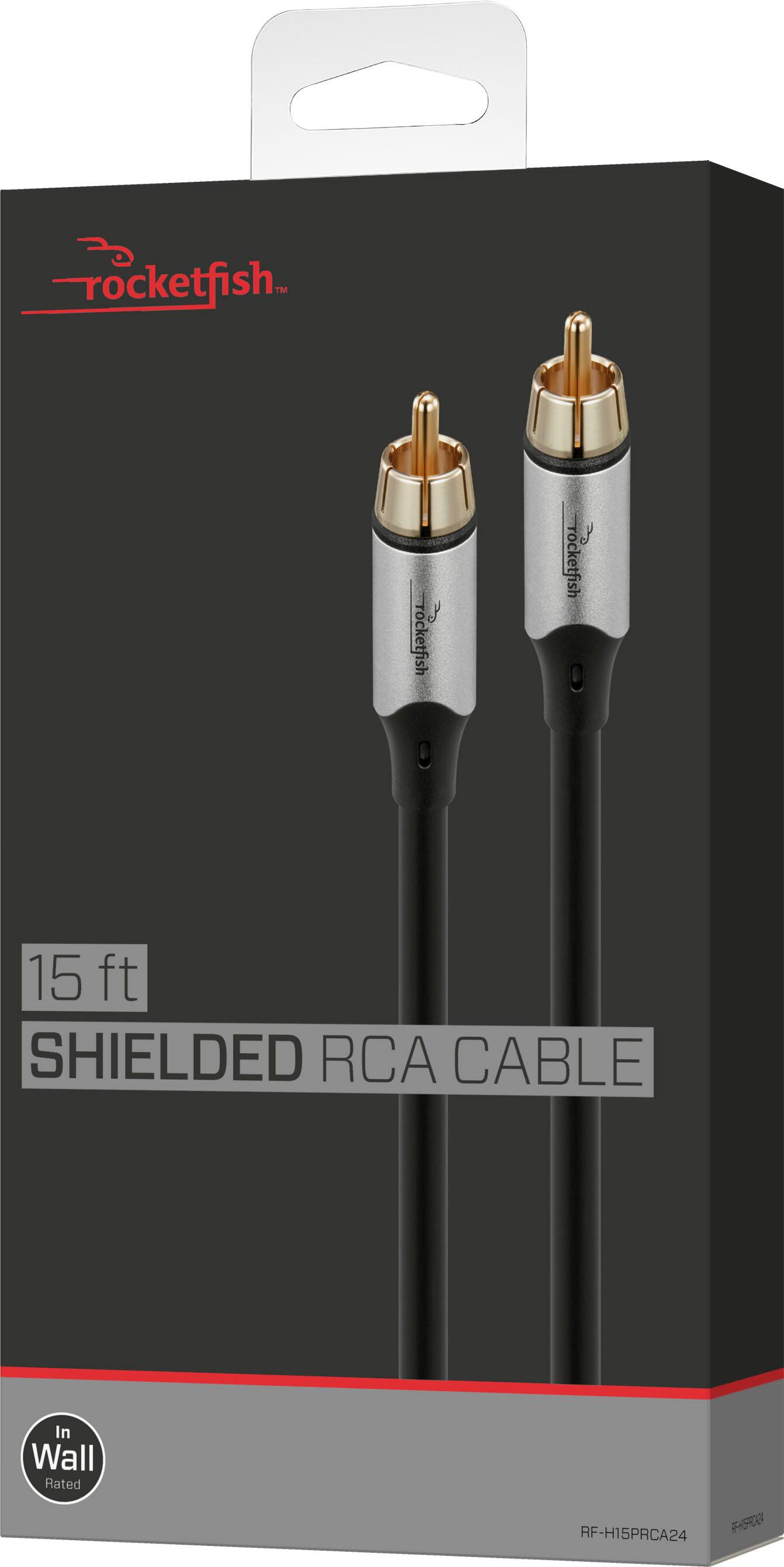 rocketfish, rocketfish 15 ft SHIELDED RCA CABLE, In Wall Rated RF-H15PRCA24 FHSR