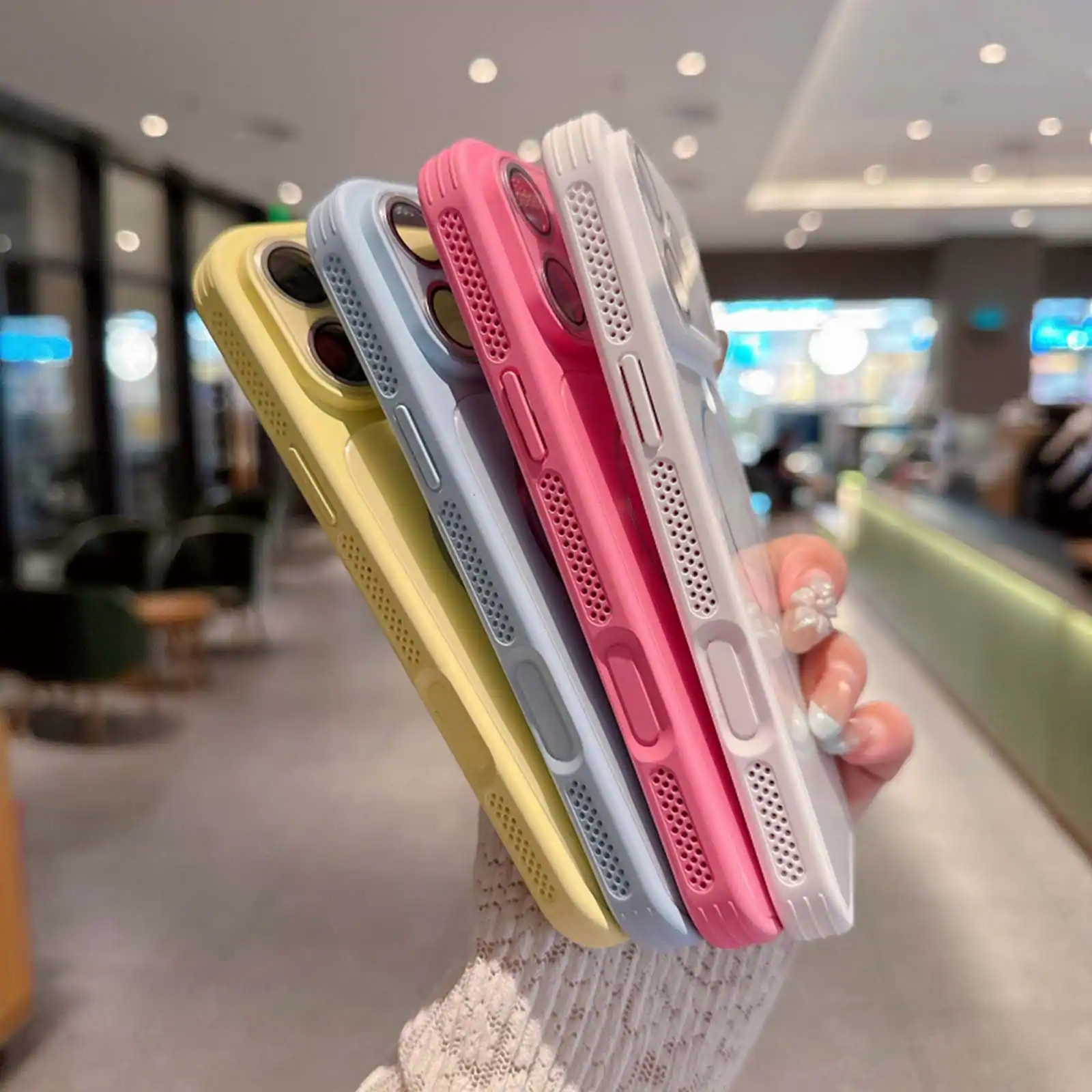 Alt View 2. Dteck - Magnetic Shockproof Phone Case for Apple iPhone 17 Pro, CD Texture Slim Hybrid Protective Cover Built-in Lens Film - Rose.