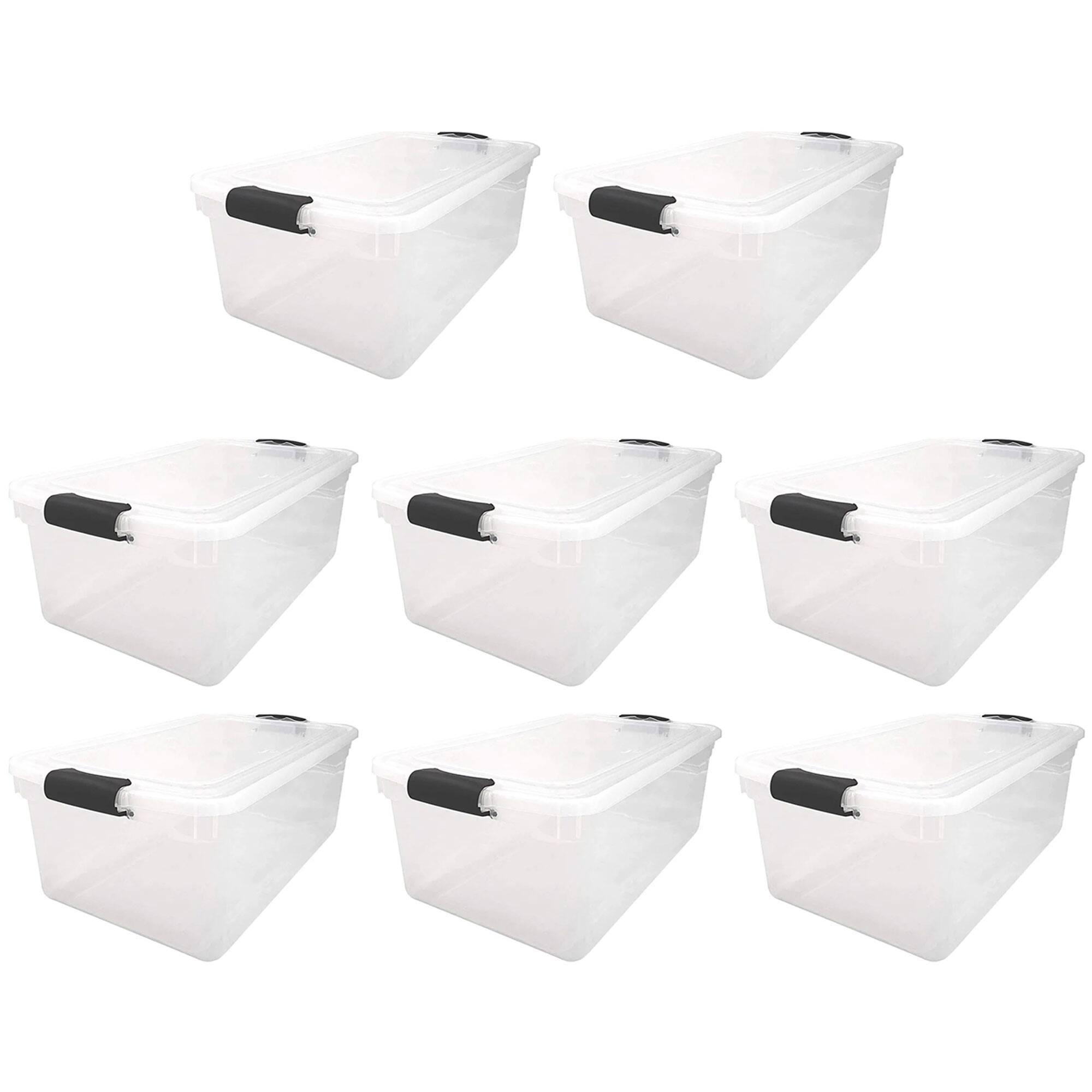 Alt View 8. Homz - Homz 64 Qt Multipurpose Stackable Storage Bin with Latching Lids, Clear (8 Pack) - Clear.