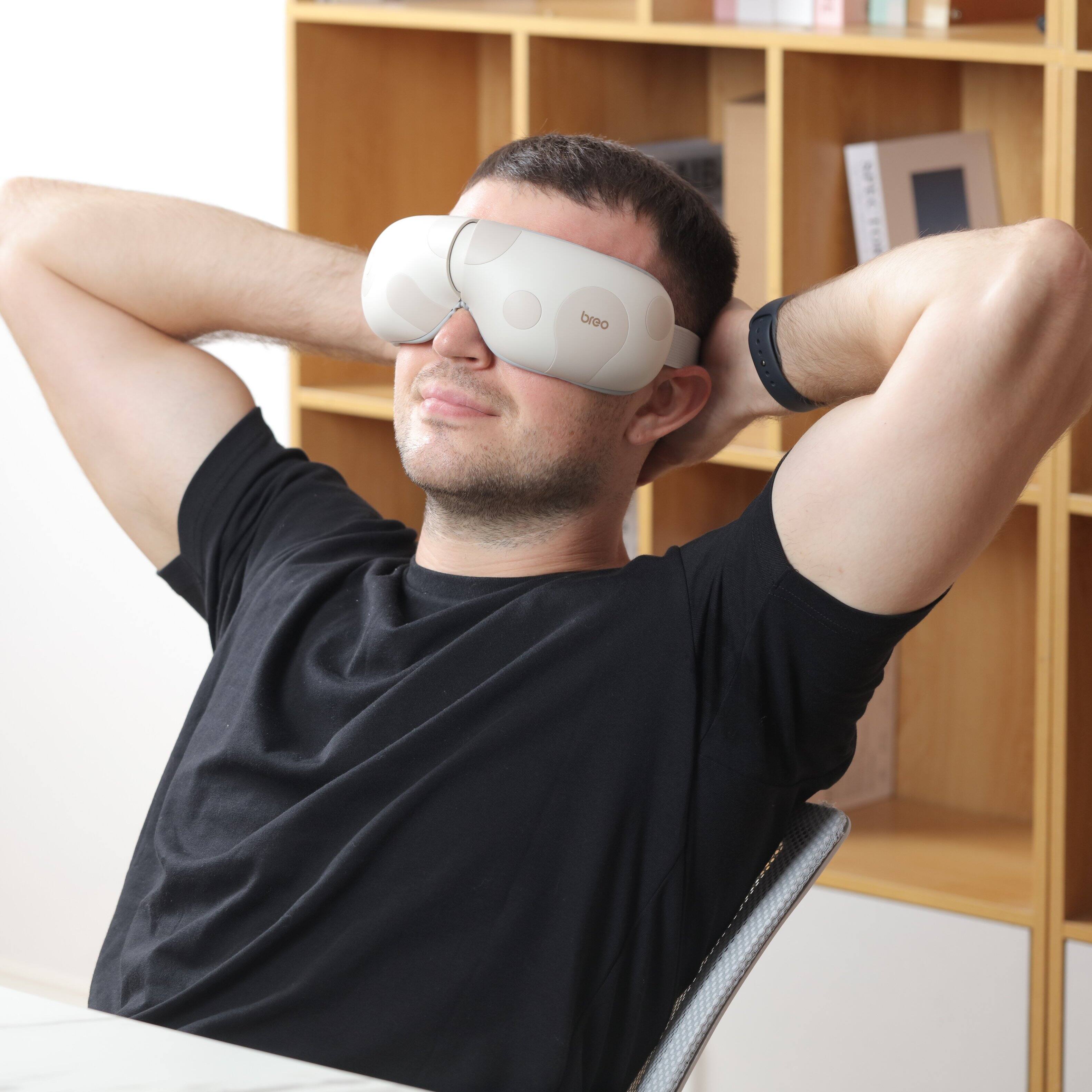 Alt View 8. BREO - Foldable Eye Massager, Heat Therapy & Air Compression, Relieve fatigue ,3 Model, Rechargeable, Built-in Music.