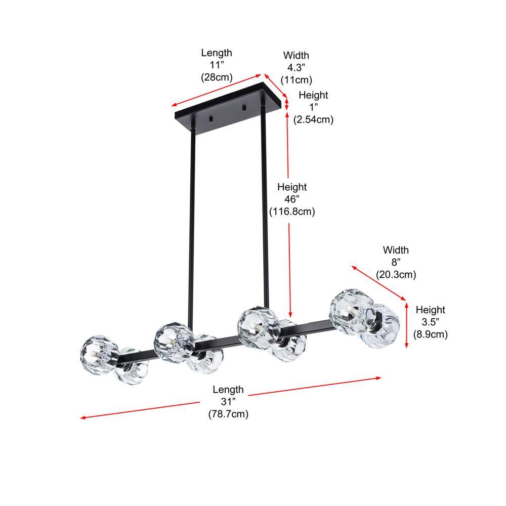 Length 11" (28cm)  
Width 4.3" (11cm)  
Height 1" (2.54cm)  
Height 46" (116.8cm)  
Width 8" (20.3cm)  
Height 3.5" (8.9cm)  
Length 31" (78.7cm)
