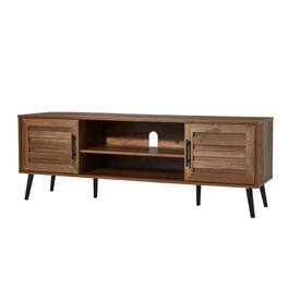 JOMEED - Mid Century Modern Wooden TV Entertainment Console with Storage Shelf - Walnut