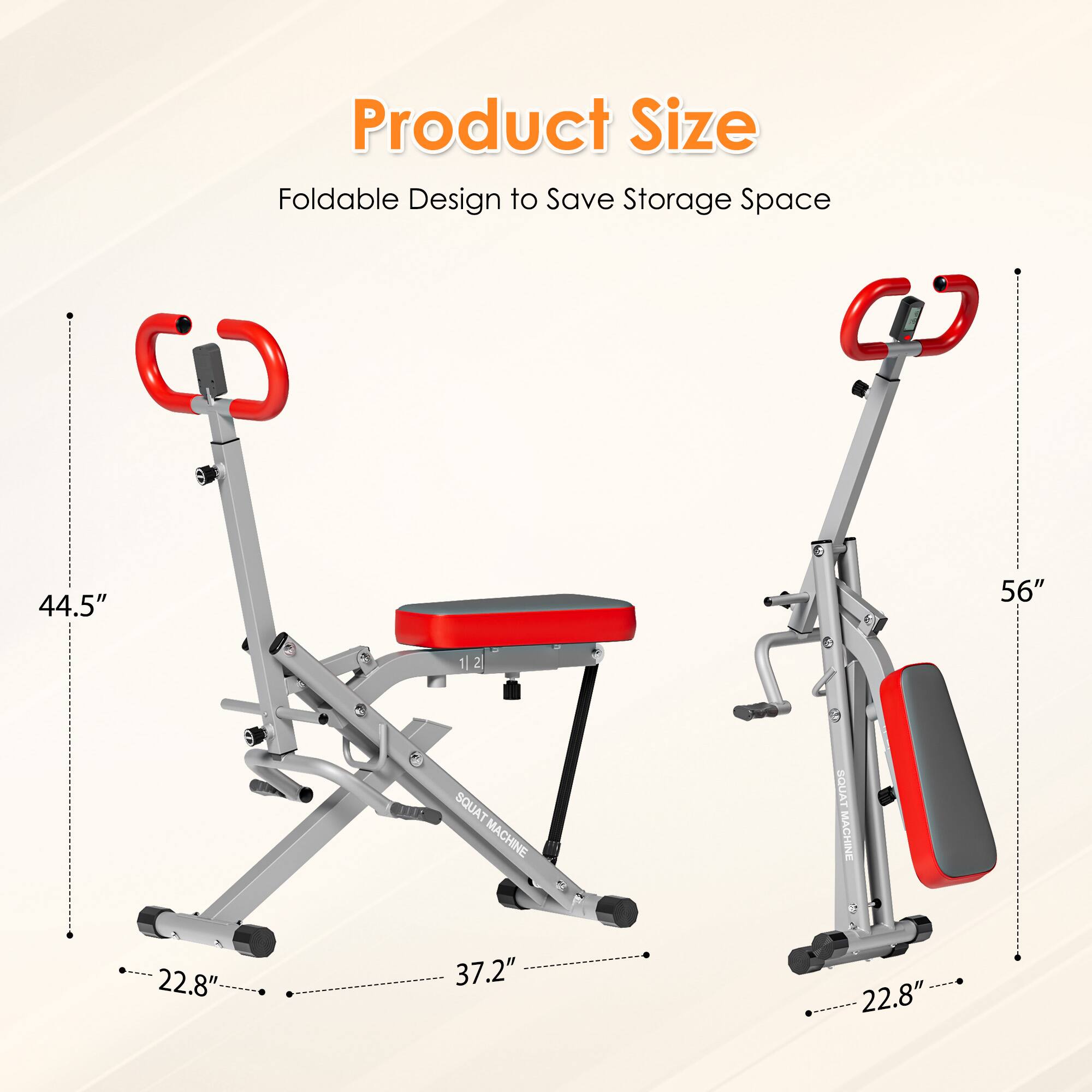 Product Size  
Foldable Design to Save Storage Space  

44.5" x 56"  
22.8" x 37.2" x 22.8"