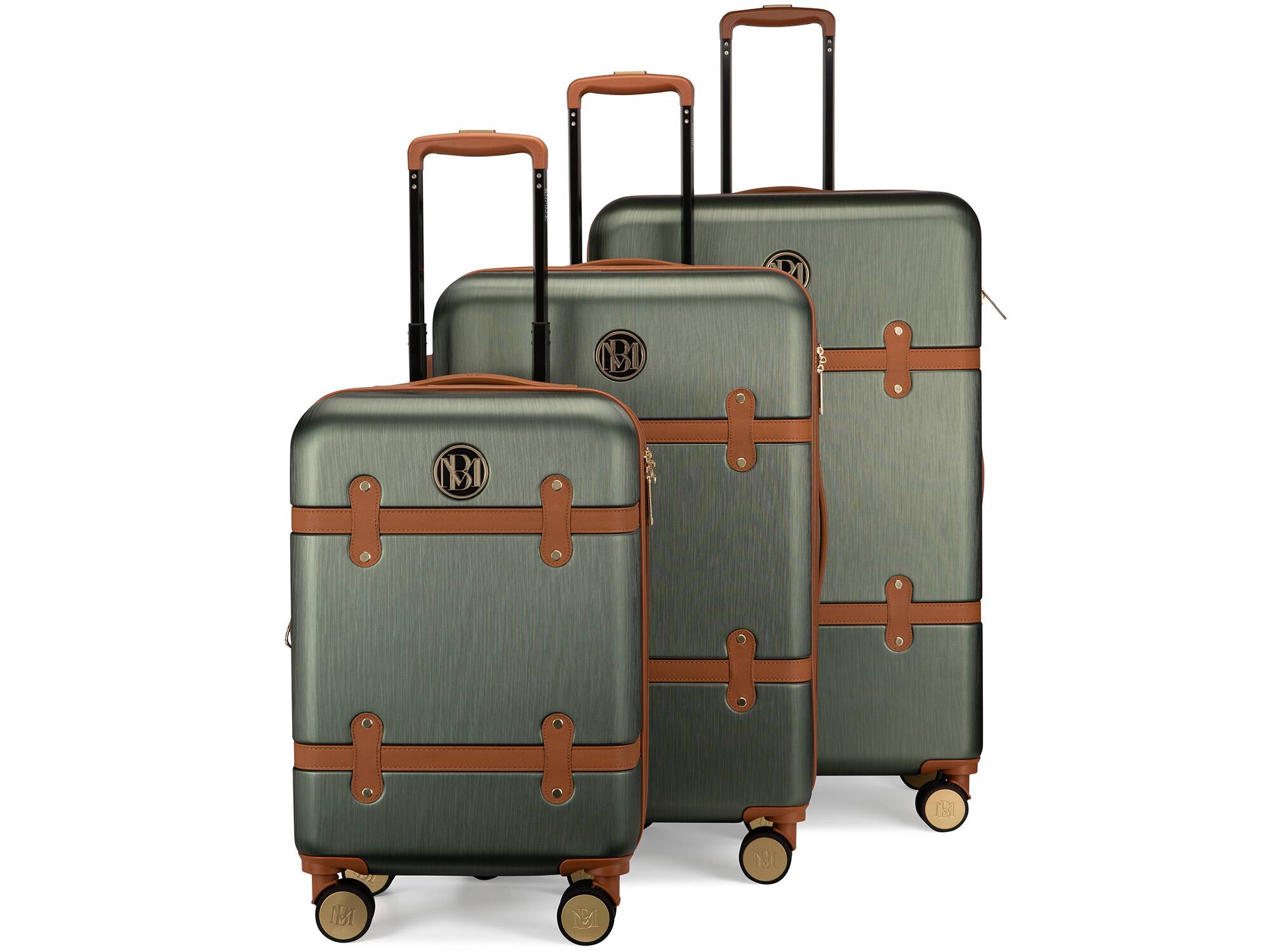 Angle. Badgley Mischka - Badgley Mischka Grace 3 Piece Expandable Retro Luggage Set - Olive Green - Olive Green.