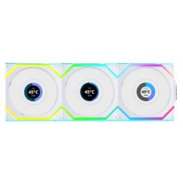 Lian Li - 12RSLLCD1W3W Uni Fan SL 2.4GHz Wireless 1.6 LCD RGB Reverse Blade - White