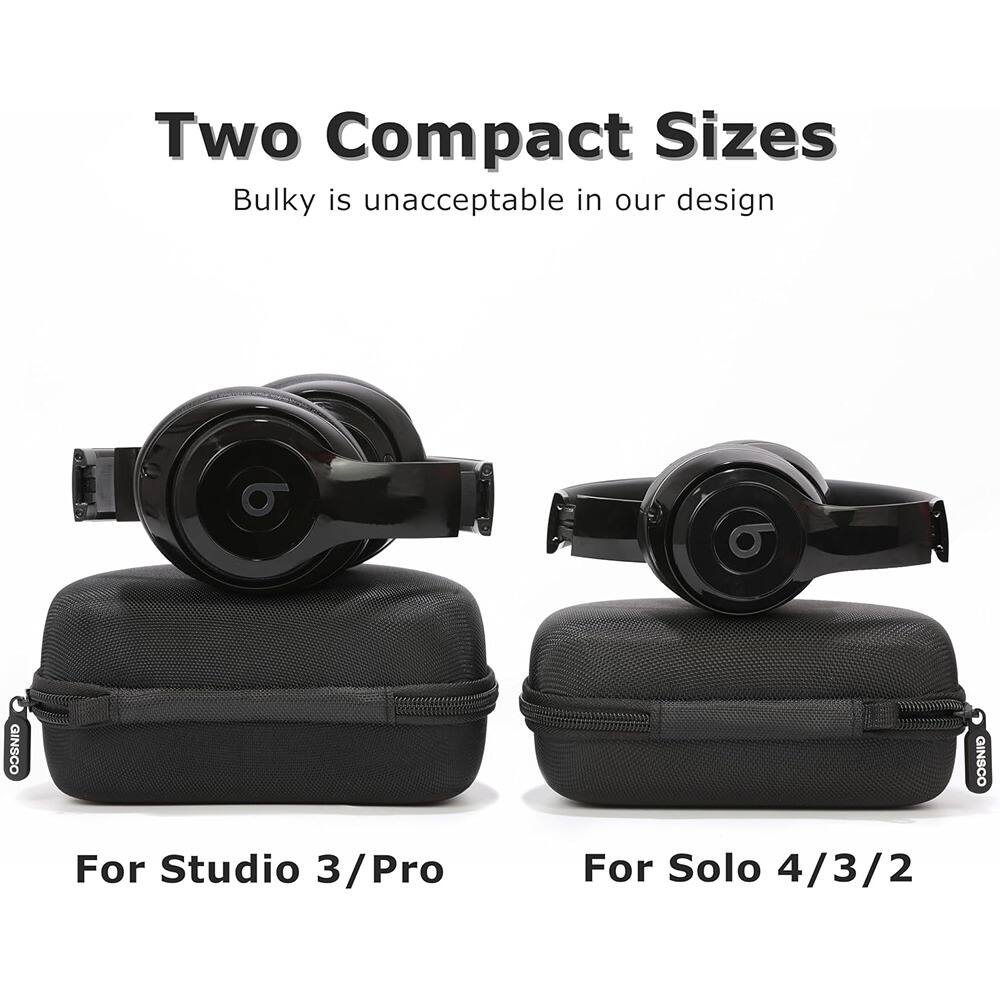 Back. ACJPR - Hard Shell Headphone Case for Solo 4/3/2 Wireless Bluetooth On-Ear Headphones, Foldable Travel Carrying Case.