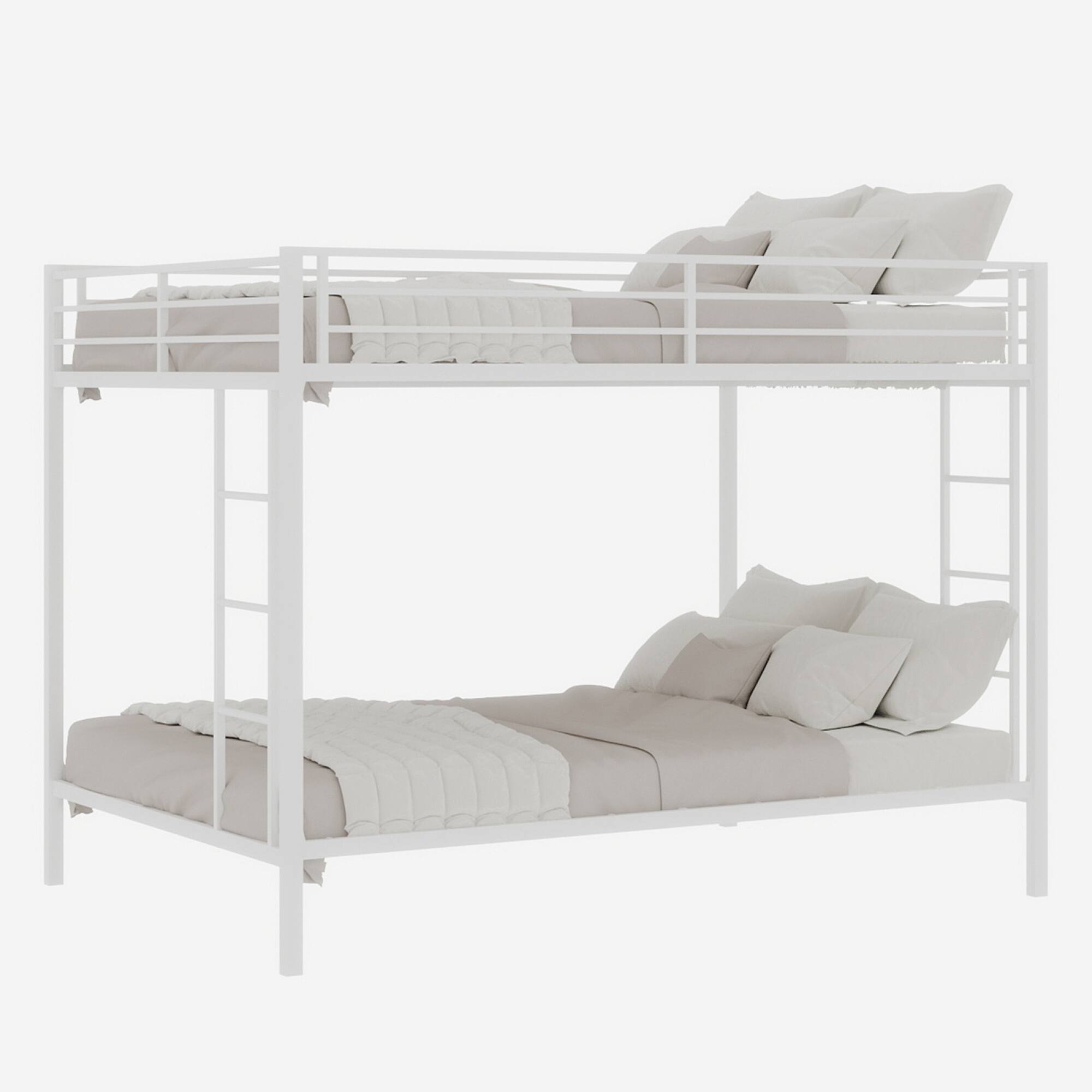 Alt View 2. GOODSILO - Space-Saving Iron Bunk Bed with Sturdy Metal Frame for Dual Sleeping Solutions in Compact Rooms - White.
